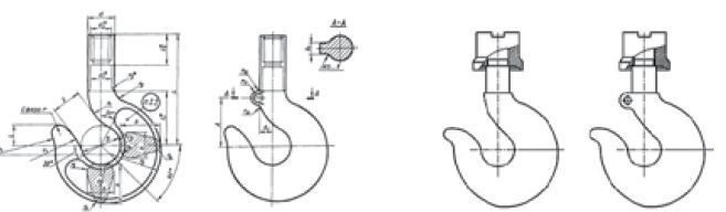 Крюк грузоподъемный чертеж